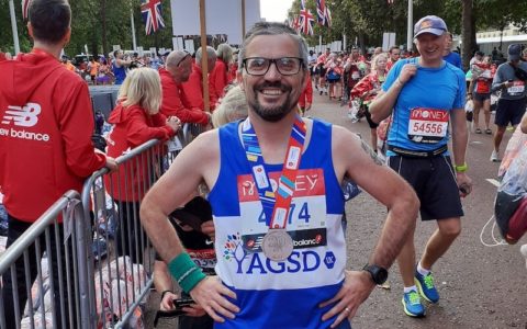 Nigel Walker runs London Marathon to support AGSD-UK. - AGSD-UK